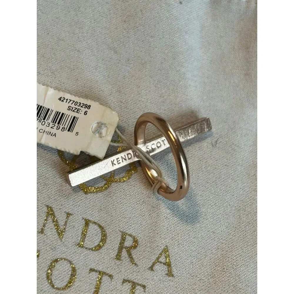 Kendra Scott Reggie Ring Kyocera Opal and Rose Gold size 6